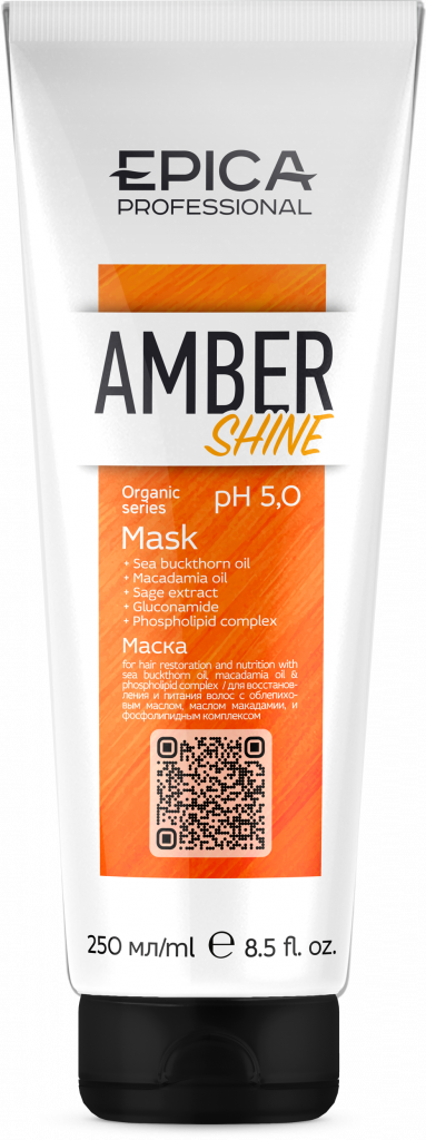 EPICA Professional Amber Shine ORGANIC Маска для восстановления и питания с облепиховым маслом, маслом макадамии, экстрактом шалфея, глюконамидом и фосфолипидным к.png EPICA Professional Amber Shine ORGANIC Маска для восстановления и питания с облепиховым маслом, маслом макадамии, экстрактом шалфея, глюконамидом и фосфолипидным к.png